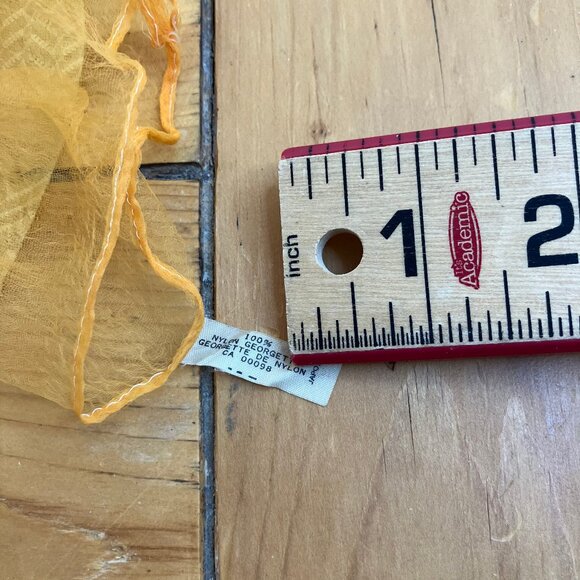 Sheer Vintage Scarf for Hair Neck Head Yellow & Orange Set of 5 Scarves - Picture 4 of 10